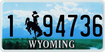 WY license plate 194736