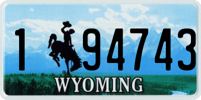 WY license plate 194743