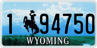 WY license plate 194750