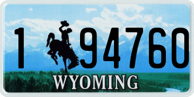 WY license plate 194760