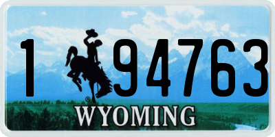 WY license plate 194763