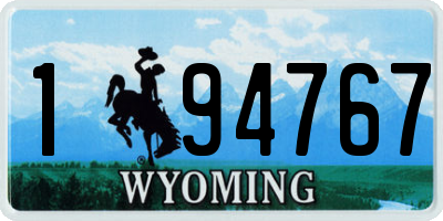WY license plate 194767