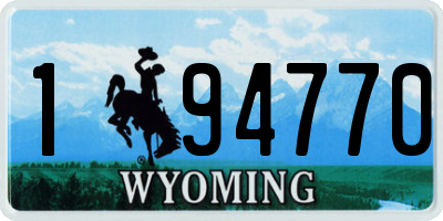 WY license plate 194770