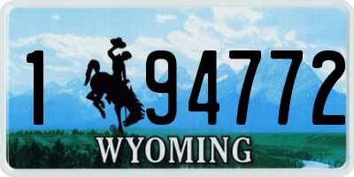 WY license plate 194772