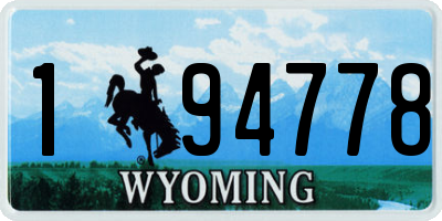 WY license plate 194778