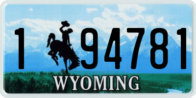 WY license plate 194781