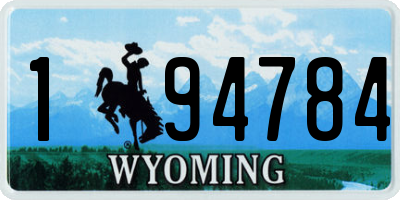 WY license plate 194784