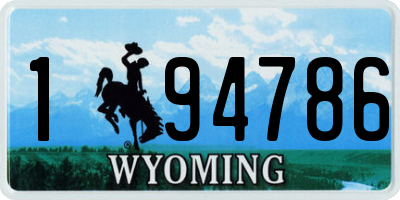 WY license plate 194786