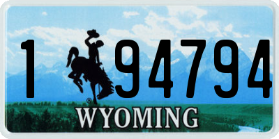 WY license plate 194794