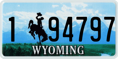 WY license plate 194797
