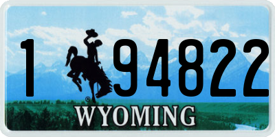 WY license plate 194822