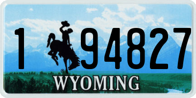 WY license plate 194827