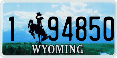 WY license plate 194850