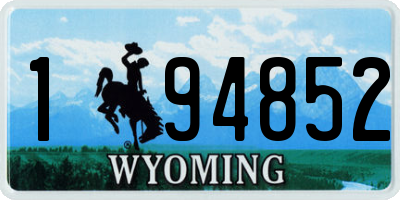 WY license plate 194852