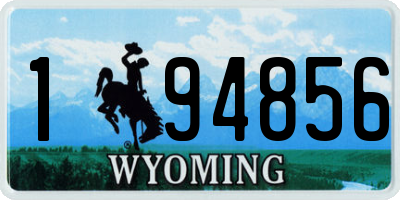 WY license plate 194856