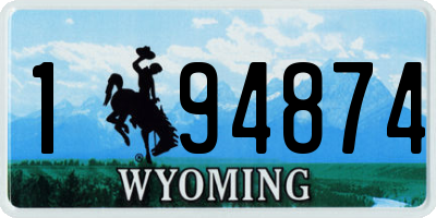 WY license plate 194874