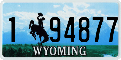WY license plate 194877