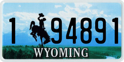 WY license plate 194891