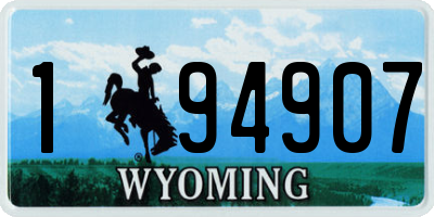 WY license plate 194907