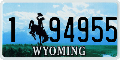 WY license plate 194955