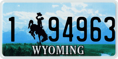 WY license plate 194963