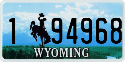 WY license plate 194968