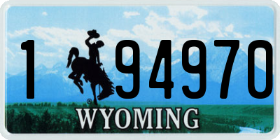WY license plate 194970