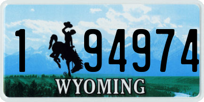 WY license plate 194974
