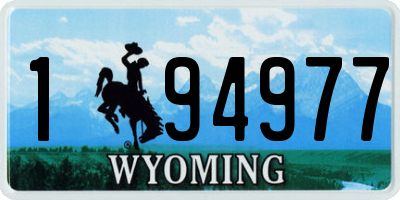 WY license plate 194977