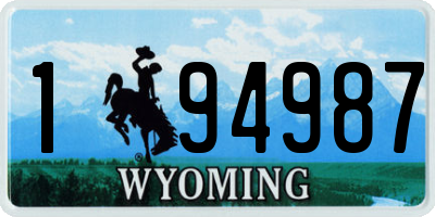 WY license plate 194987