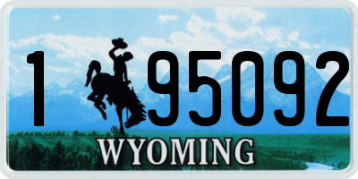 WY license plate 195092