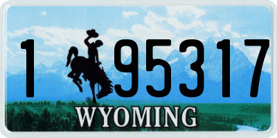 WY license plate 195317