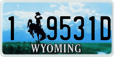 WY license plate 19531D