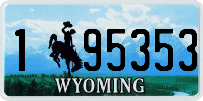 WY license plate 195353
