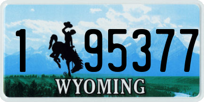 WY license plate 195377