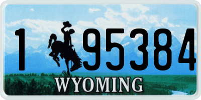 WY license plate 195384