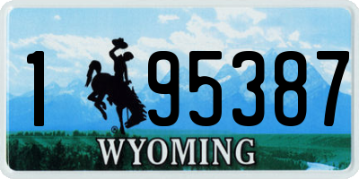 WY license plate 195387