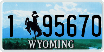 WY license plate 195670