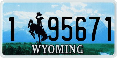 WY license plate 195671