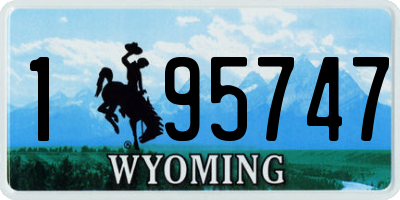 WY license plate 195747