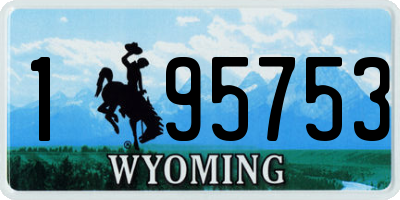 WY license plate 195753