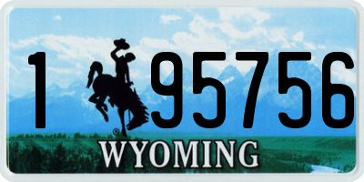 WY license plate 195756