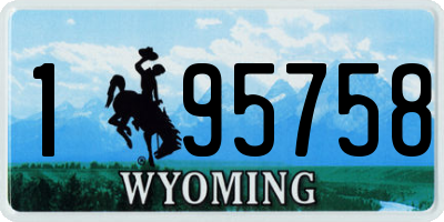 WY license plate 195758