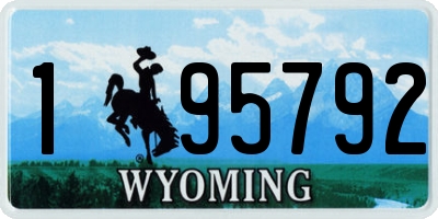 WY license plate 195792