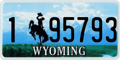 WY license plate 195793