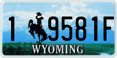 WY license plate 19581F