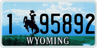 WY license plate 195892
