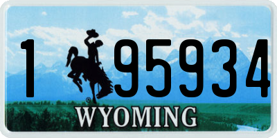 WY license plate 195934