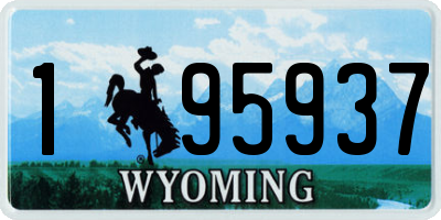 WY license plate 195937