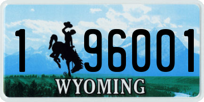 WY license plate 196001